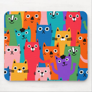 Tapis De Souris Chats colorés motif