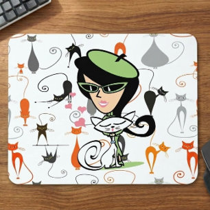 Tapis De Souris Chats Cool Mid Century