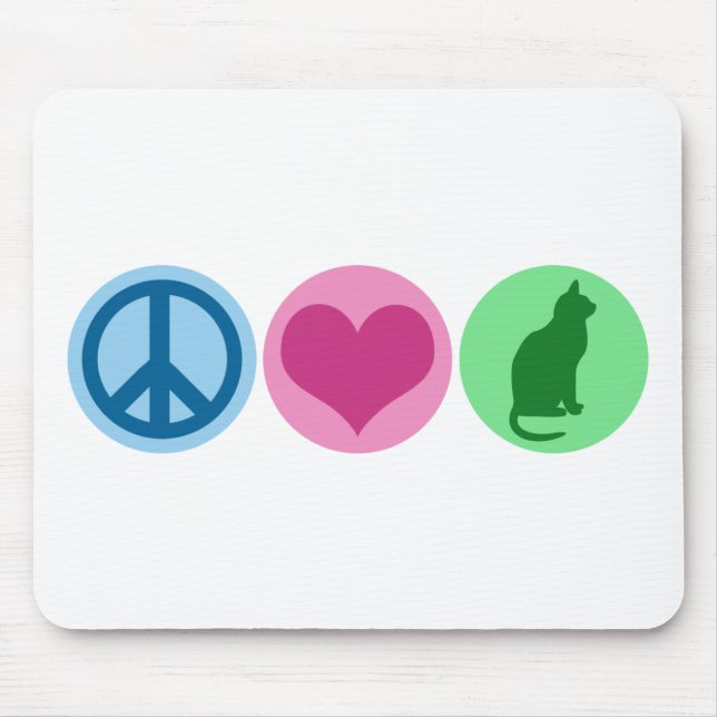Tapis De Souris Chats d'amour de paix (Devant)