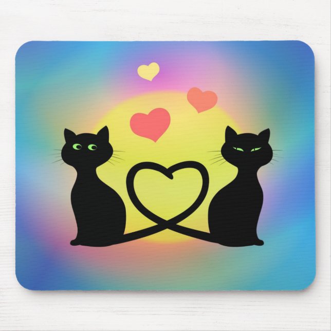 Tapis De Souris Chats dans l'amour (Devant)