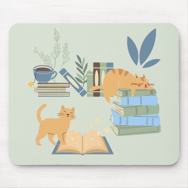Tapis De Souris Chats de bibliothèque (Devant)