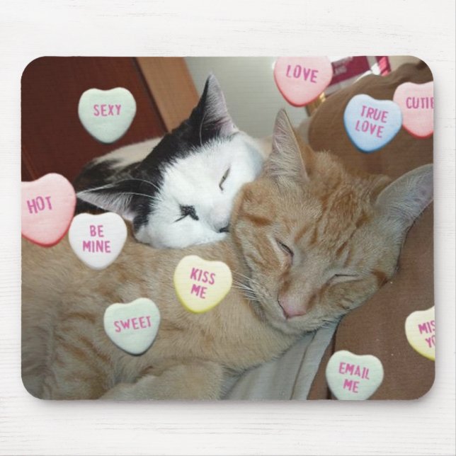 Tapis De Souris Chats de la Saint Valentin (Devant)