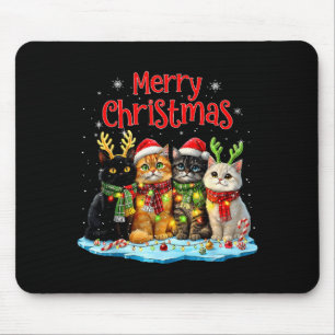 Tapis De Souris Chats de Noël mignons Amour de chaton de vacances
