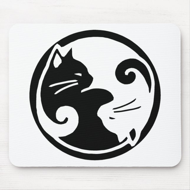 Tapis De Souris Chats de Yin Yang (Devant)