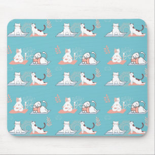 Tapis De Souris Chats de yoga Lotus