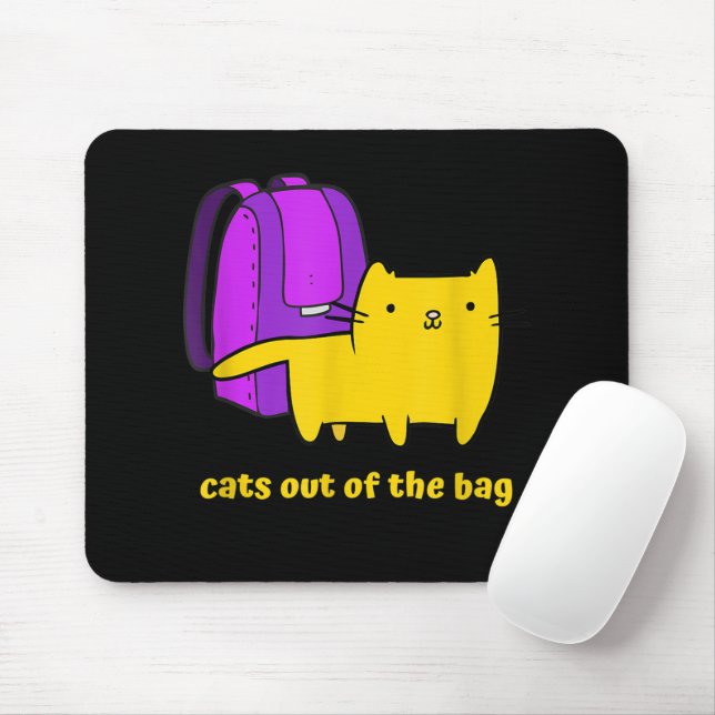 Tapis De Souris Chats drôles hors du sac (Avec souris)