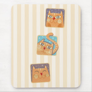 Tapis De Souris Chats drôles Mousepad de nez de coeur