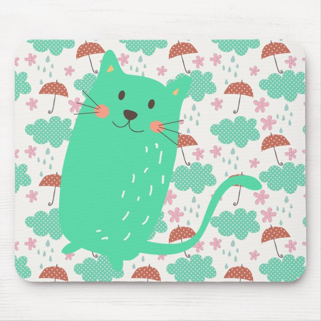 Tapis De Souris Chats en pluie (Devant)