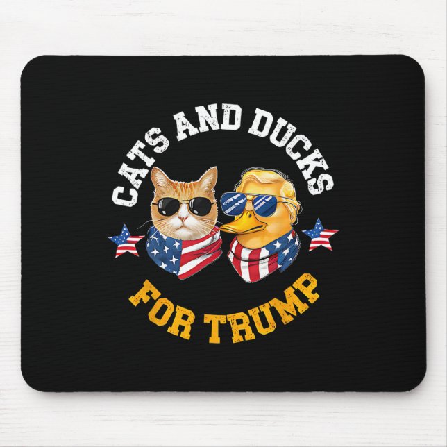 Tapis De Souris Chats et canards pour Trump 2024  (Devant)