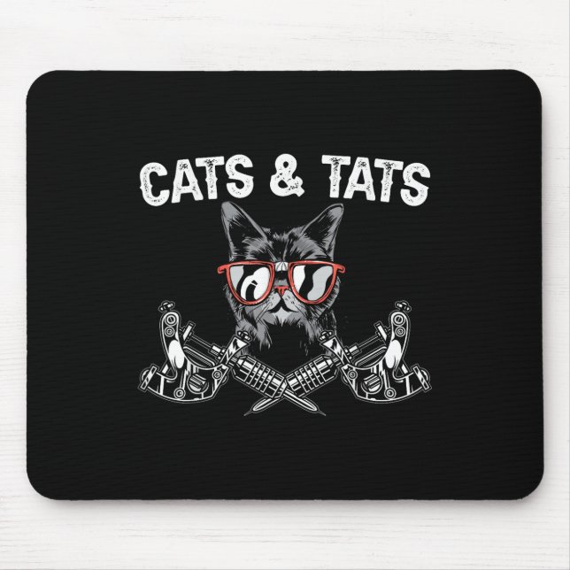 Tapis De Souris Chats Et Tats Encaissant Tatouage Adulte Tatouage  (Devant)