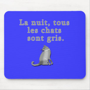 Tapis De Souris Chats français indiquant des produits