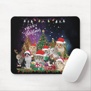 Tapis De Souris Chats Joyeux Noël Lumière