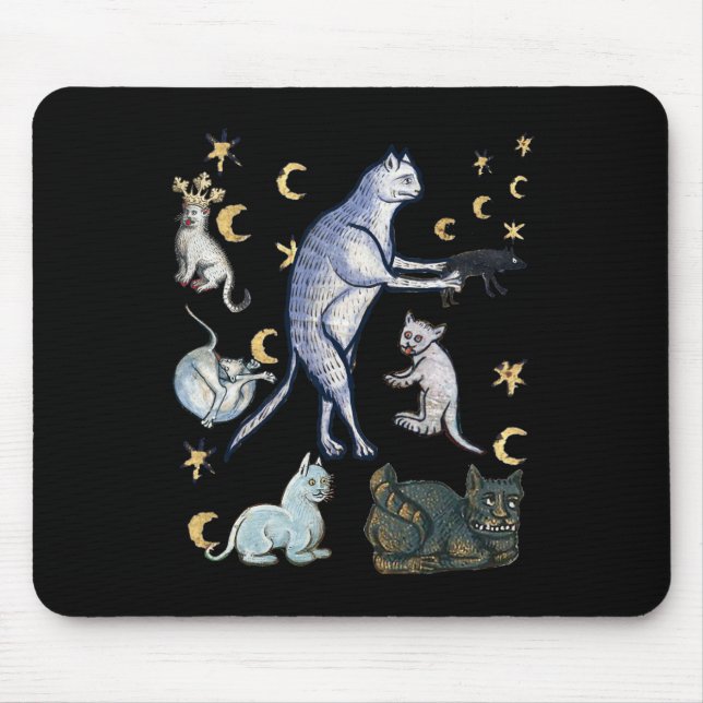 Tapis De Souris Chats médiévaux moches (Devant)