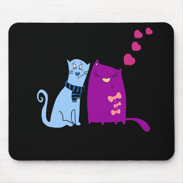 Tapis De Souris Chats mignons adorent le design (Devant)