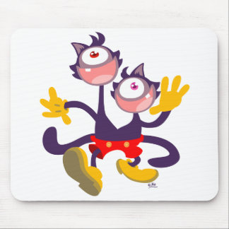 Tapis De Souris Chats monoculaires en Tandem Walk mousepad