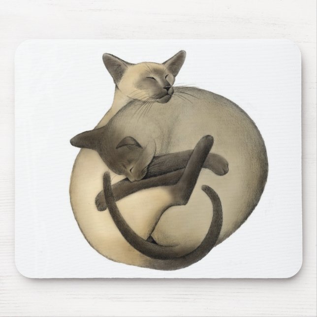 Tapis De Souris Chats Mousepad d'amour de Yin Yang (Devant)