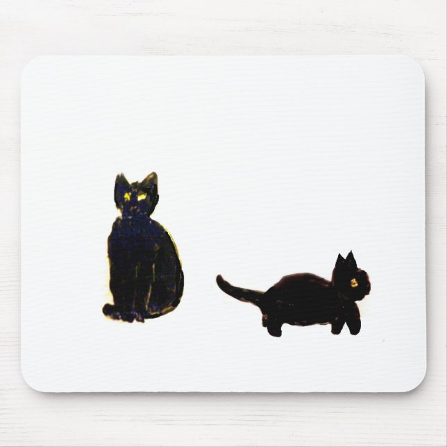 Tapis De Souris Chats noirs amusants Cute Kitty (Devant)