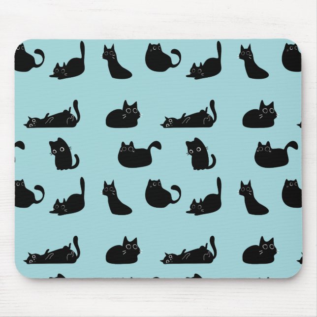 Tapis De Souris Chats noirs drôles (Devant)