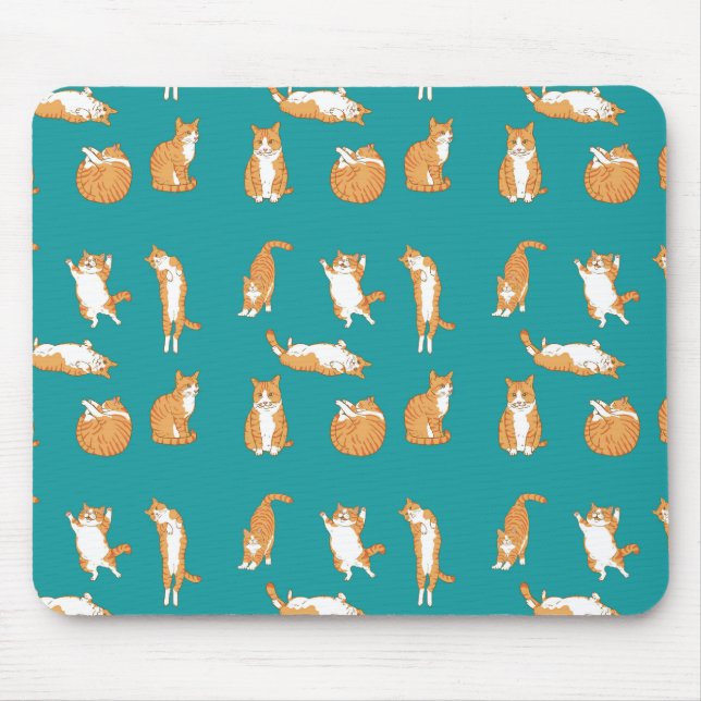 Tapis De Souris Chats orange drôles (Devant)