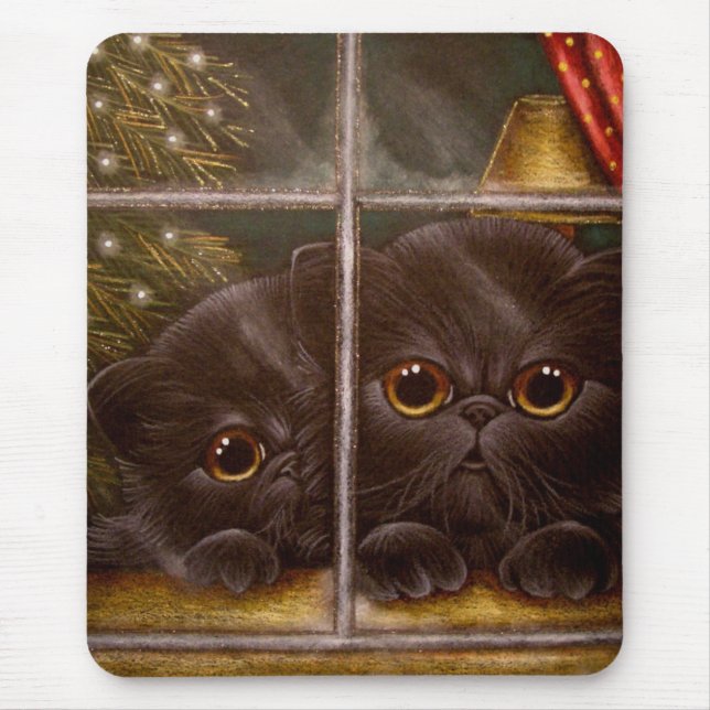 Tapis De Souris CHATS PERSANS NOIRS de CHATON - ęr NOËL (Devant)