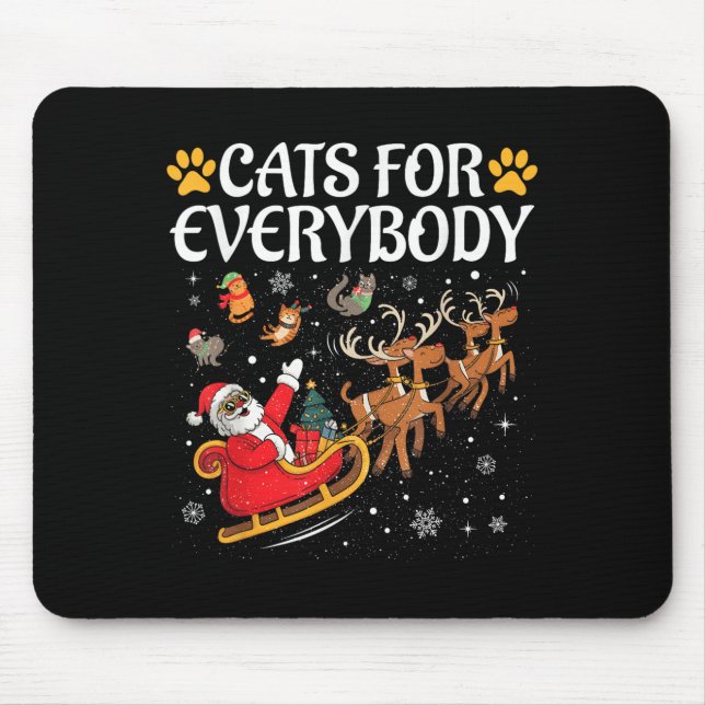 Tapis De Souris Chats Pour Tous Hommes Enfants Femmes Vilain Noël  (Devant)