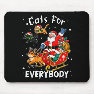 Tapis De Souris Chats pour tout le monde Santa Noël Drôle de chat