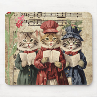 Tapis De Souris Chats qui chantent des chants de Noël