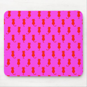 Tapis De Souris Chats Rouges Fantaisistes Roses Pour Toujours Fun