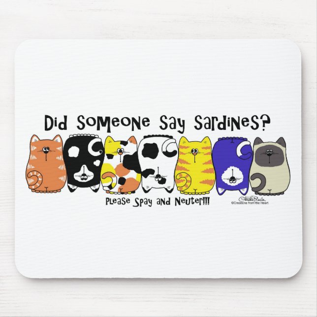 Tapis De Souris Chats Sardine (Devant)