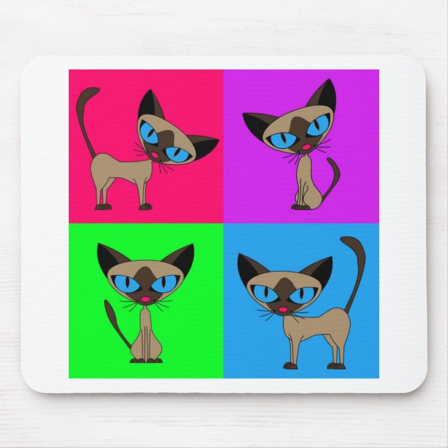 Tapis De Souris Chats siamois mignons (Devant)