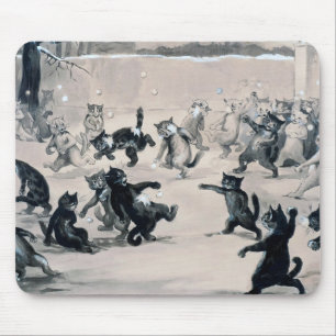 Tapis De Souris Chats Snowball Combat, Louis Wain