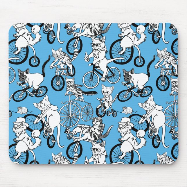 Tapis De Souris Chats sur le motif de vélos (Devant)