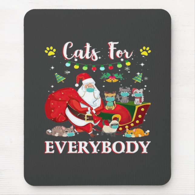 Tapis De Souris Chats Tous Noël (Devant)