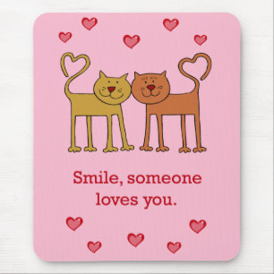 Tapis De Souris Chats Valentin en amour Pad souris