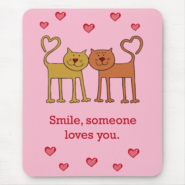 Tapis De Souris Chats Valentin en amour Pad souris (Devant)
