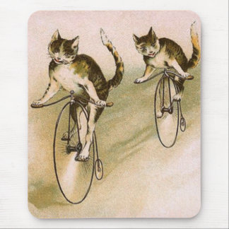 Tapis De Souris Chats vintages à vélo