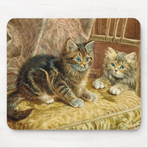 Tapis De Souris Chats vintages de Kitty - art victorien