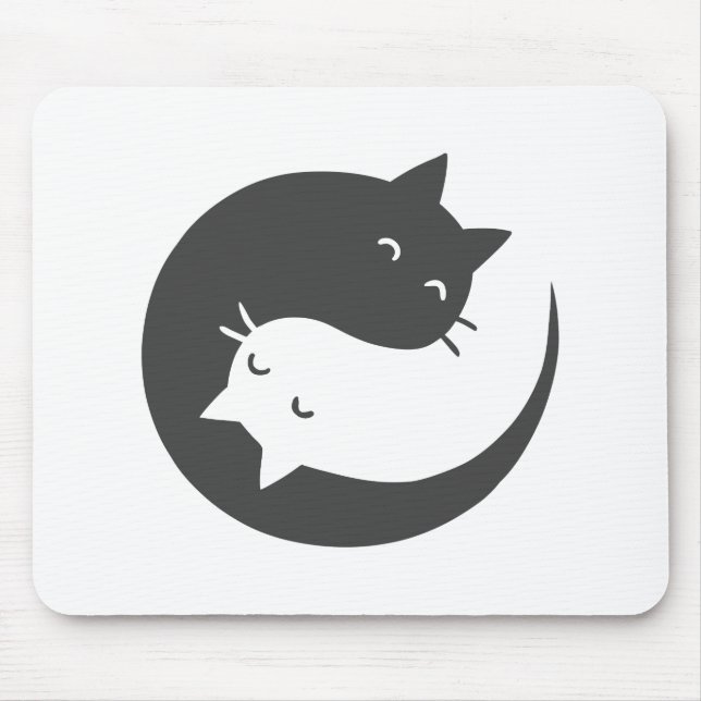 Tapis De Souris Chats yin et yang mandala - Choisissez le colo arr (Devant)