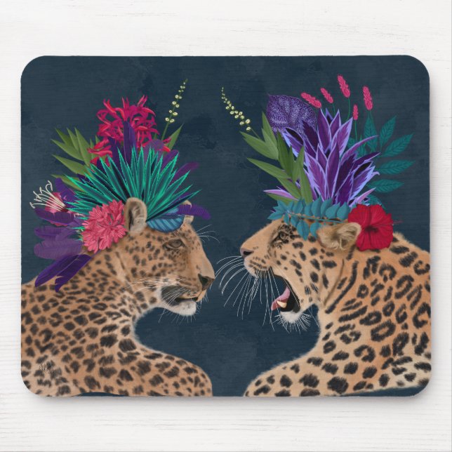 Tapis De Souris Chaud House Leopards | Un couple (Devant)