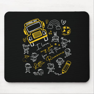 Tapis De Souris Chauffeur De Bus Drôle J'Aime Mon Travail Petites 