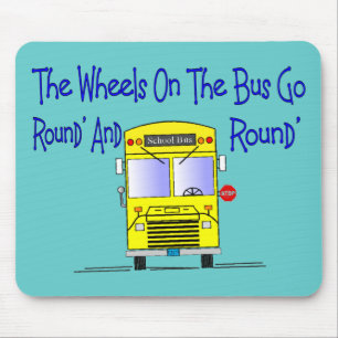 Tapis De Souris Chauffeur de bus "les roues sur l'autobus "
