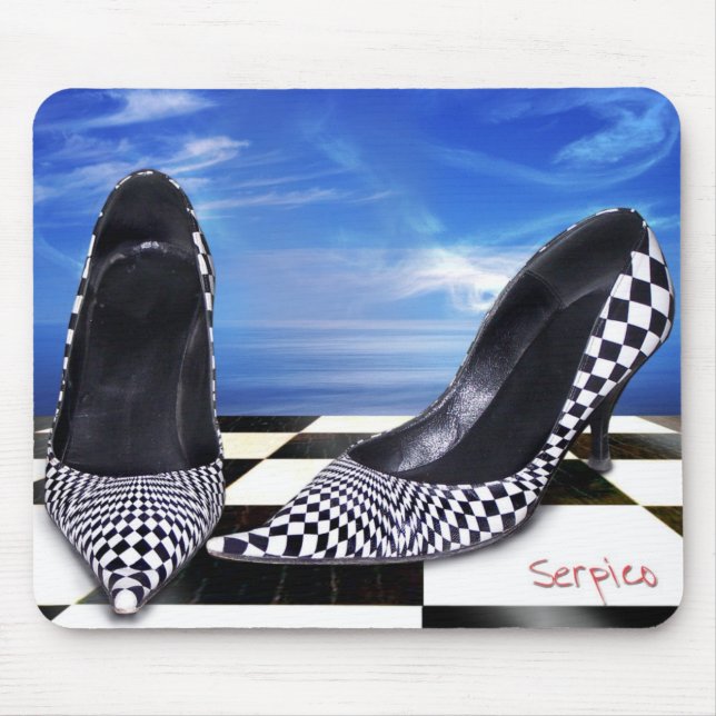 Tapis De Souris Chaussure conçue Mousepad-Checkered (Devant)