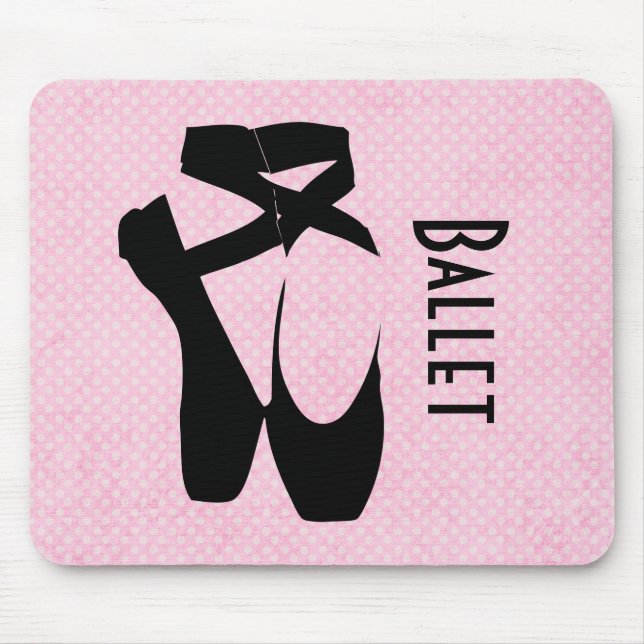 Tapis De Souris Chaussures de Ballet Noir En Pointe (Devant)