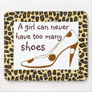 Tapis De Souris Chaussures de talon haut d'empreinte de léopard