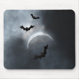 Tapis De Souris Chauve-Chauve-Halloween éffrayante À Eclipse