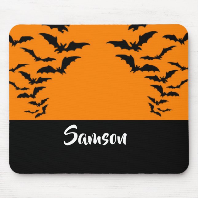 Tapis De Souris Chauve-souris sur orange (Devant)