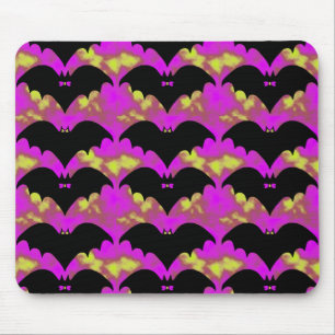 Tapis De Souris Chauves-Basses Et Vaches Rose Jaune