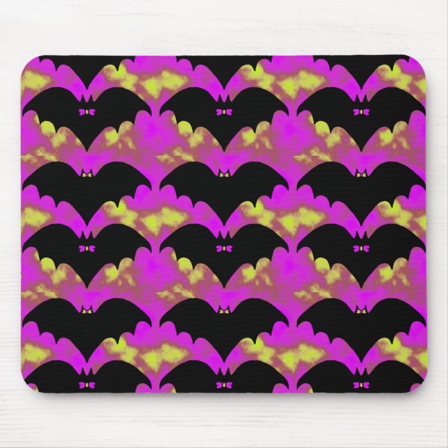 Tapis De Souris Chauves-Basses Et Vaches Rose Jaune (Devant)