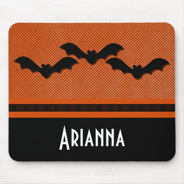 Tapis De Souris Chauves-souris déplaisantes Halloween Mousepad, Or (Devant)