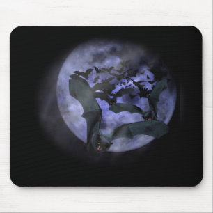 Tapis De Souris Chauves-souris d'Halloween volant une nuit de Plei